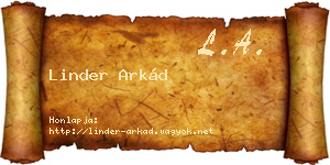 Linder Arkád névjegykártya